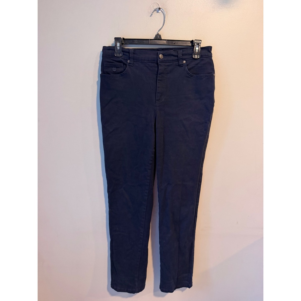 Gloria Vanderbilt Amanda Navy Blue High Rise Tapered Jeans Womens Size 8
